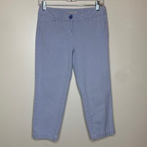 LOFT Outlet Petites Pants Blue & White ORIGINAL CROP Preppy Coastal 00P
